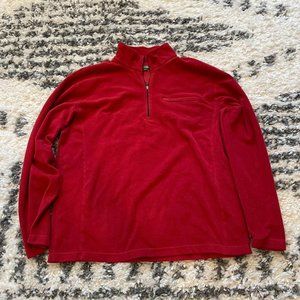 L.L.Bean Fleece Jacket Half Zip Red Men size large